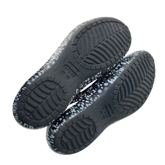 Crocs Womens Flats Printed Slip-On Shoes SZ 10 Black & White Dotted Pattern - Picture 5 of 15